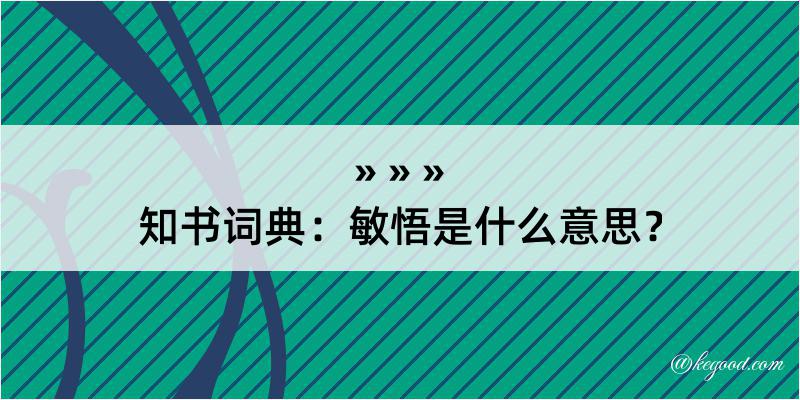 知书词典：敏悟是什么意思？