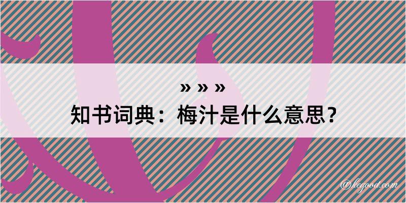 知书词典：梅汁是什么意思？