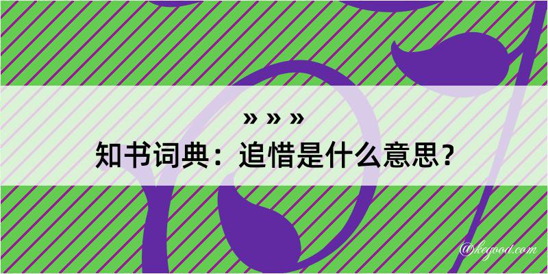 知书词典：追惜是什么意思？