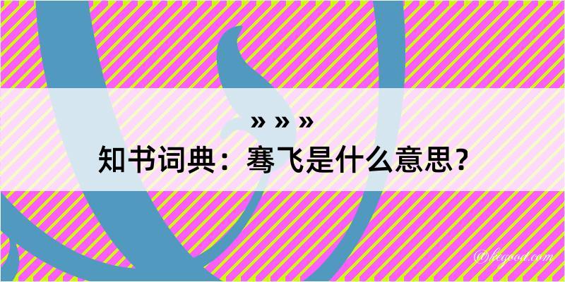 知书词典：骞飞是什么意思？