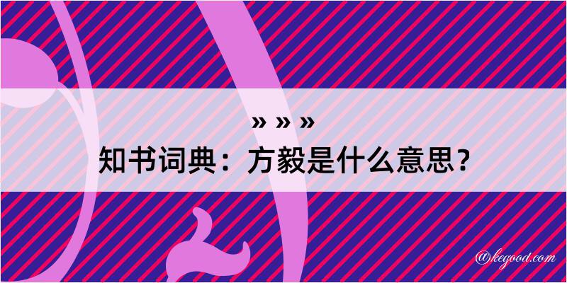 知书词典：方毅是什么意思？