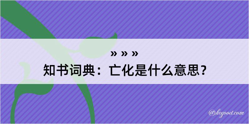 知书词典：亡化是什么意思？