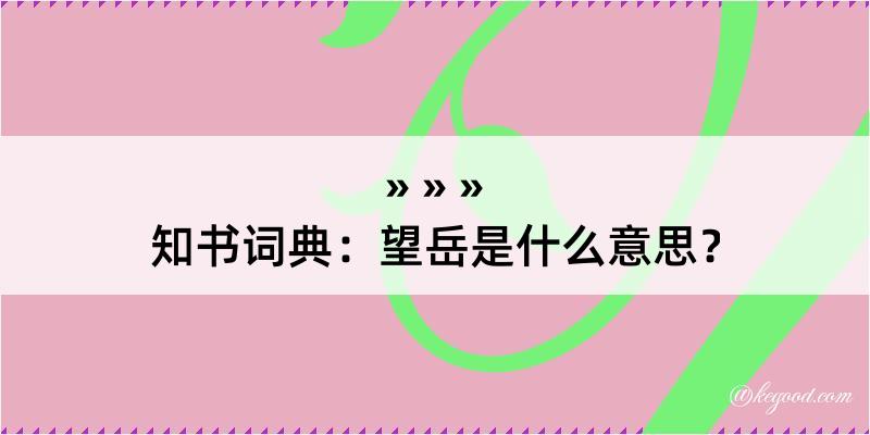 知书词典：望岳是什么意思？