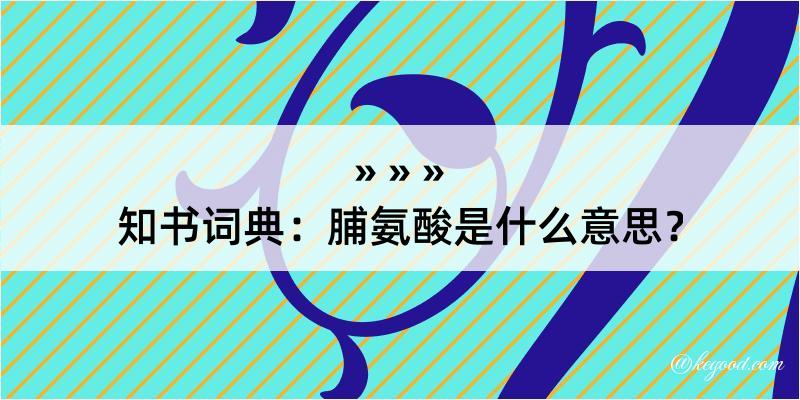 知书词典：脯氨酸是什么意思？