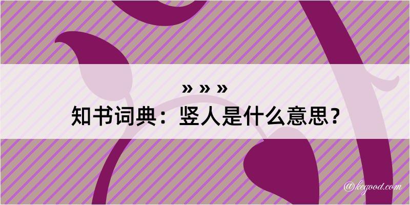 知书词典：竖人是什么意思？