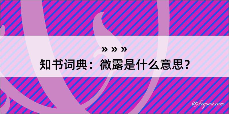 知书词典：微露是什么意思？