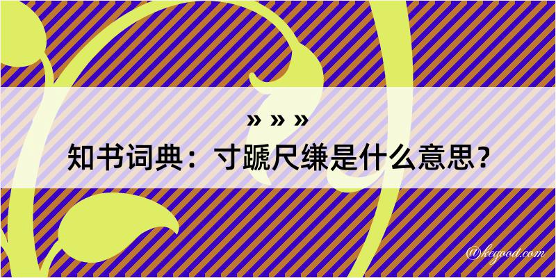 知书词典：寸蹏尺缣是什么意思？