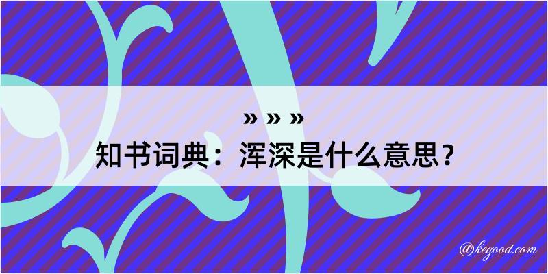 知书词典：浑深是什么意思？