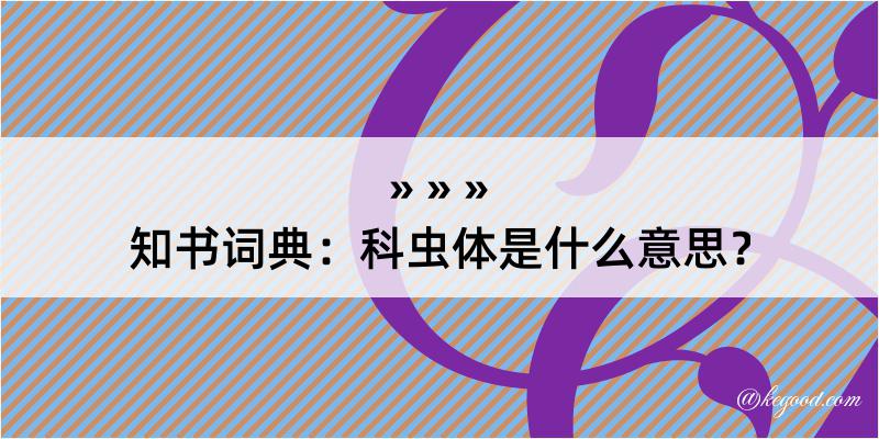 知书词典：科虫体是什么意思？