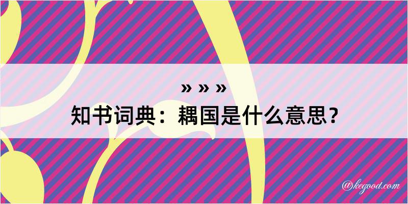 知书词典：耦国是什么意思？