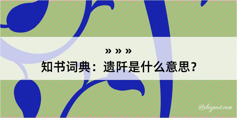 知书词典：遗阡是什么意思？