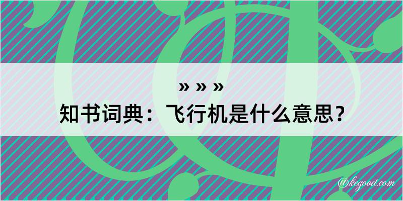 知书词典：飞行机是什么意思？