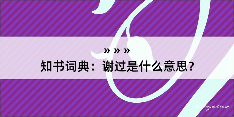 知书词典：谢过是什么意思？