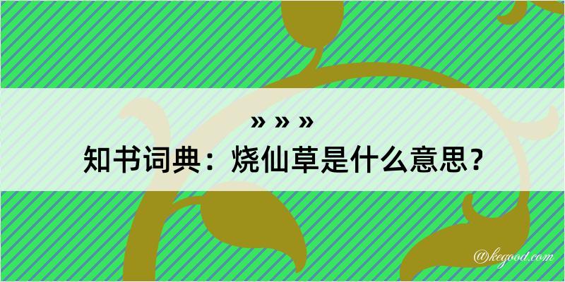 知书词典：烧仙草是什么意思？