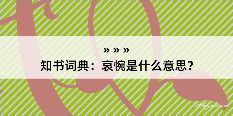 知书词典：哀惋是什么意思？