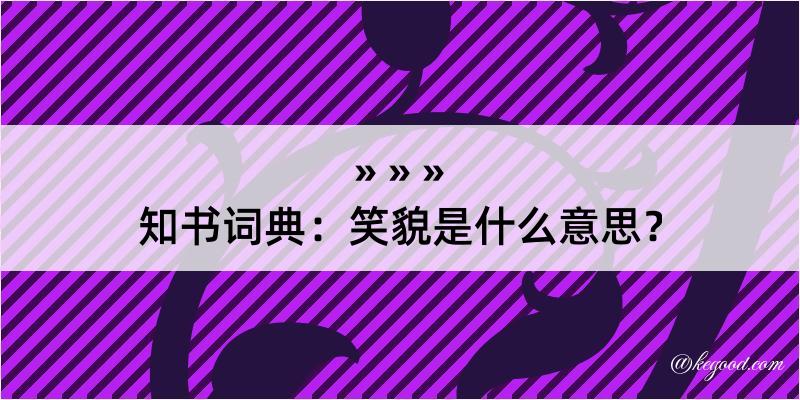 知书词典：笑貌是什么意思？