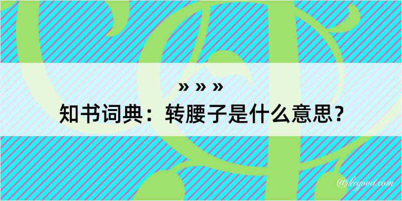 知书词典：转腰子是什么意思？