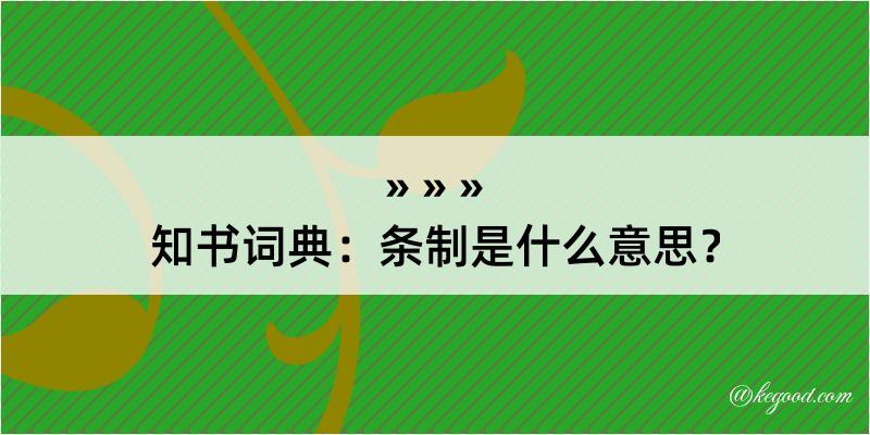 知书词典：条制是什么意思？