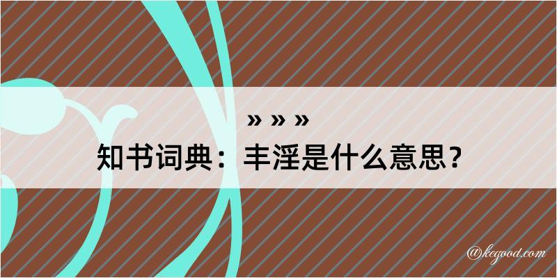 知书词典：丰淫是什么意思？