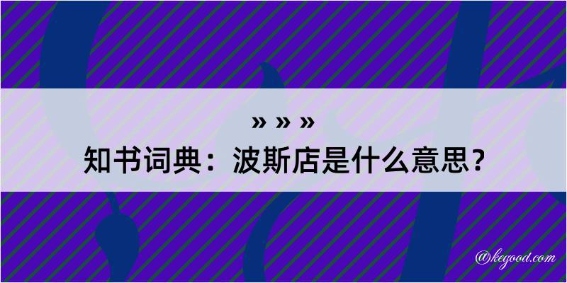 知书词典：波斯店是什么意思？