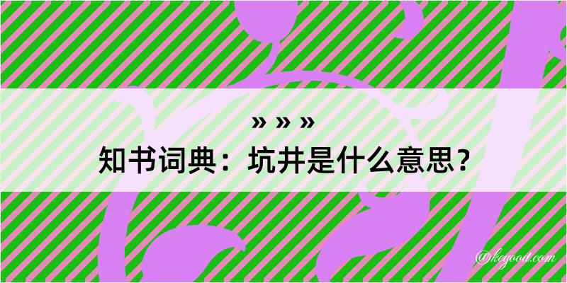 知书词典：坑井是什么意思？