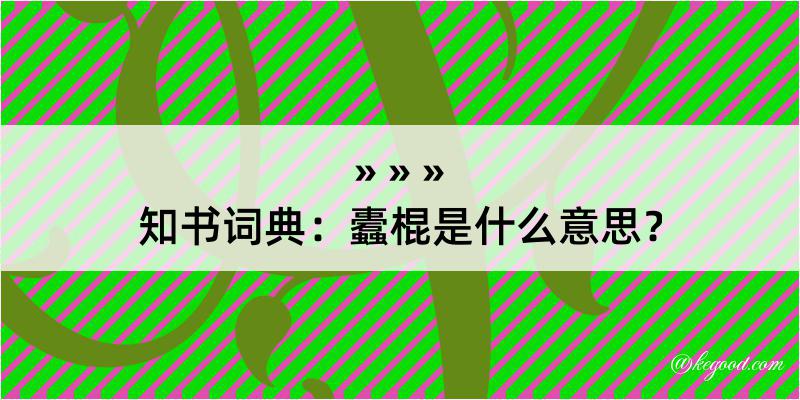 知书词典：蠹棍是什么意思？