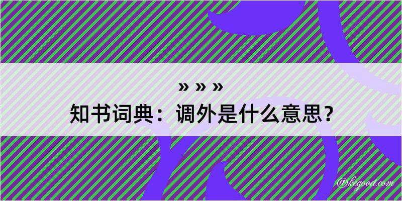 知书词典：调外是什么意思？