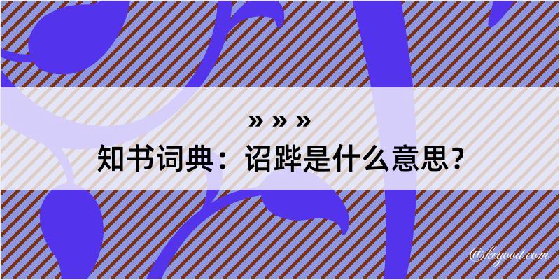 知书词典：诏跸是什么意思？