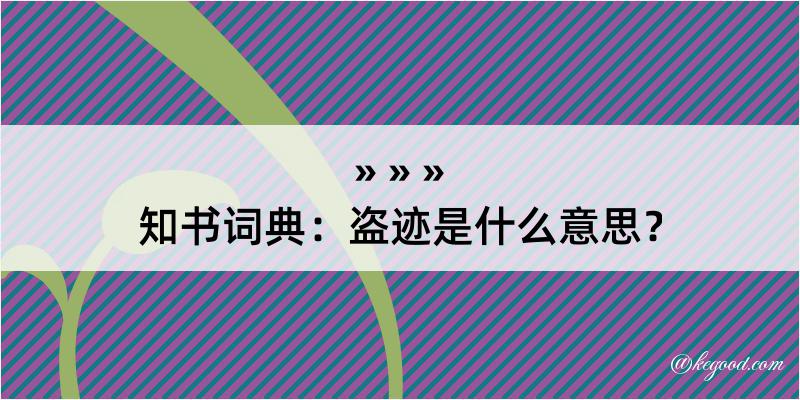 知书词典：盗迹是什么意思？