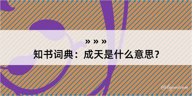 知书词典：成天是什么意思？