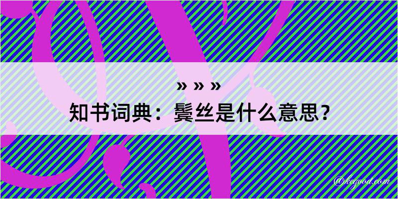 知书词典：鬓丝是什么意思？