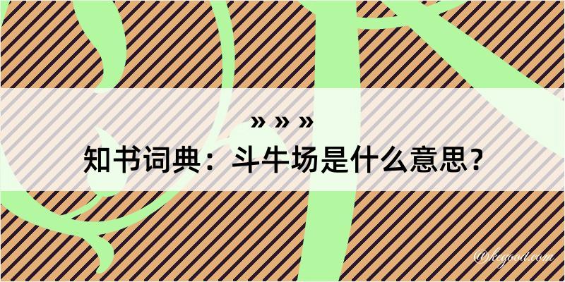 知书词典：斗牛场是什么意思？