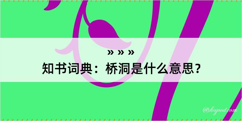 知书词典：桥洞是什么意思？