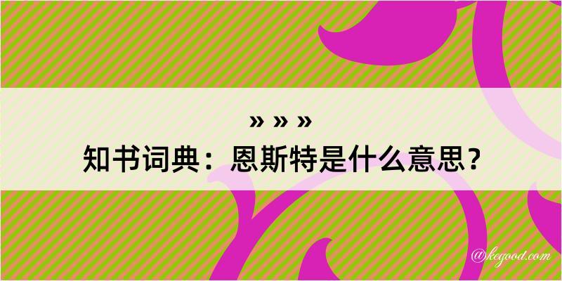 知书词典：恩斯特是什么意思？