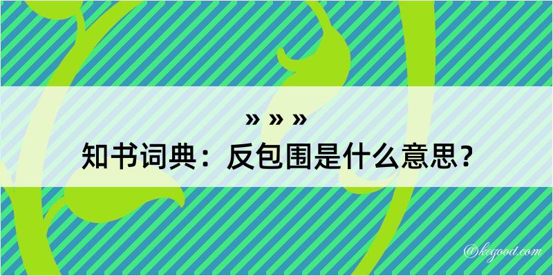 知书词典：反包围是什么意思？