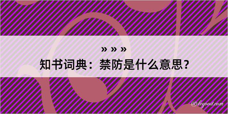 知书词典：禁防是什么意思？