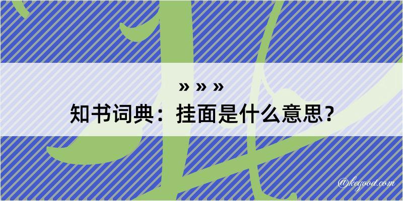 知书词典：挂面是什么意思？