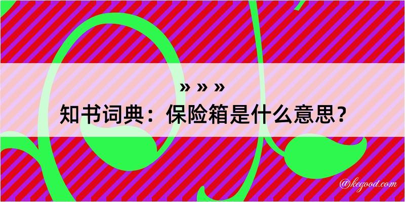 知书词典：保险箱是什么意思？