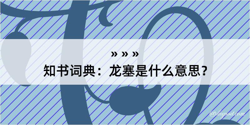 知书词典：龙塞是什么意思？