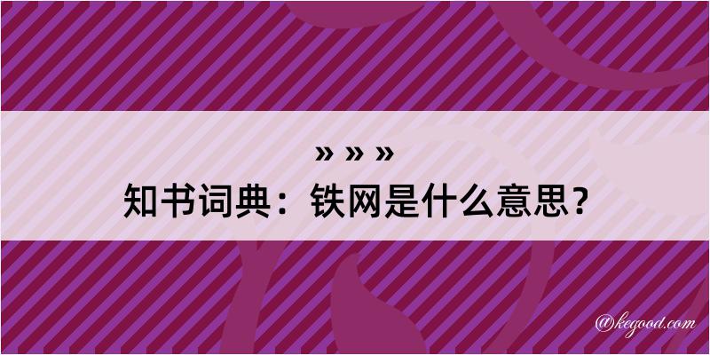 知书词典：铁网是什么意思？