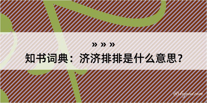 知书词典：济济排排是什么意思？