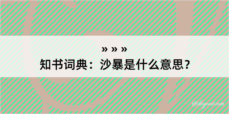 知书词典：沙暴是什么意思？