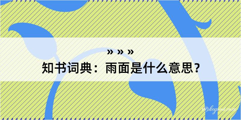 知书词典：雨面是什么意思？