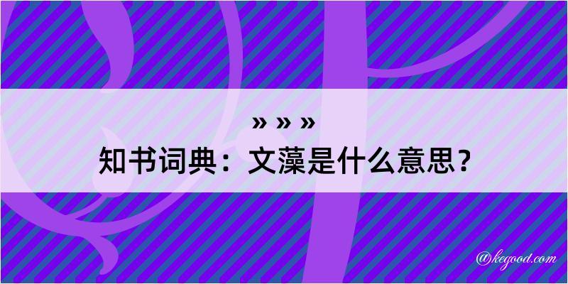 知书词典：文藻是什么意思？