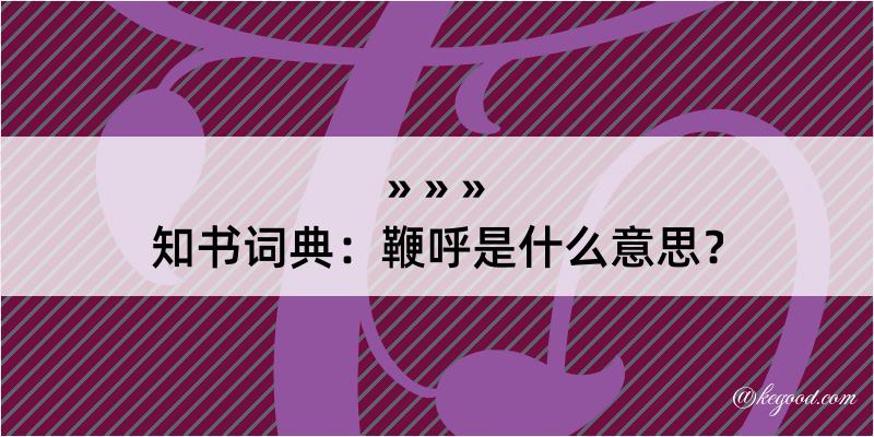 知书词典：鞭呼是什么意思？