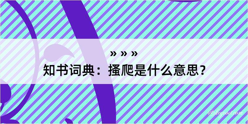 知书词典：搔爬是什么意思？