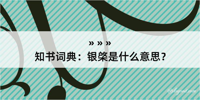 知书词典：银棨是什么意思？