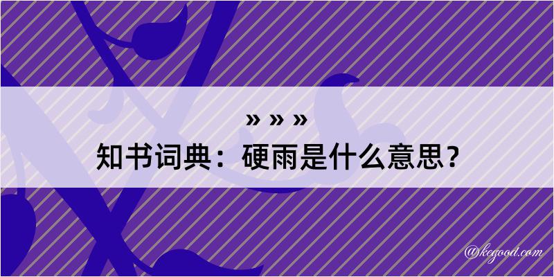 知书词典：硬雨是什么意思？