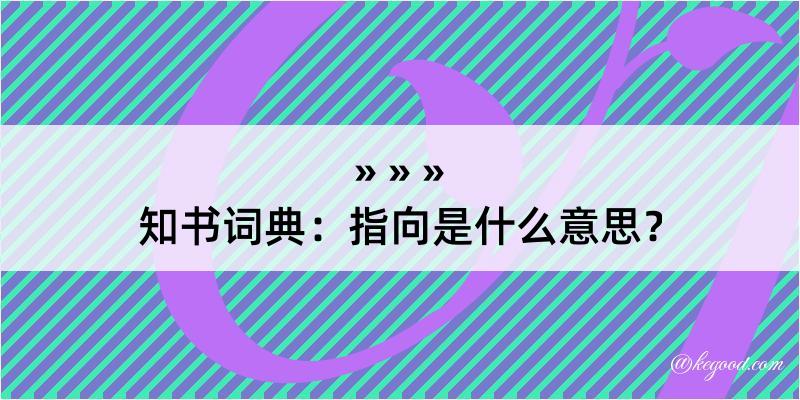 知书词典：指向是什么意思？