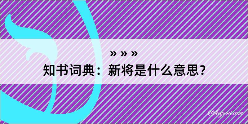 知书词典：新将是什么意思？